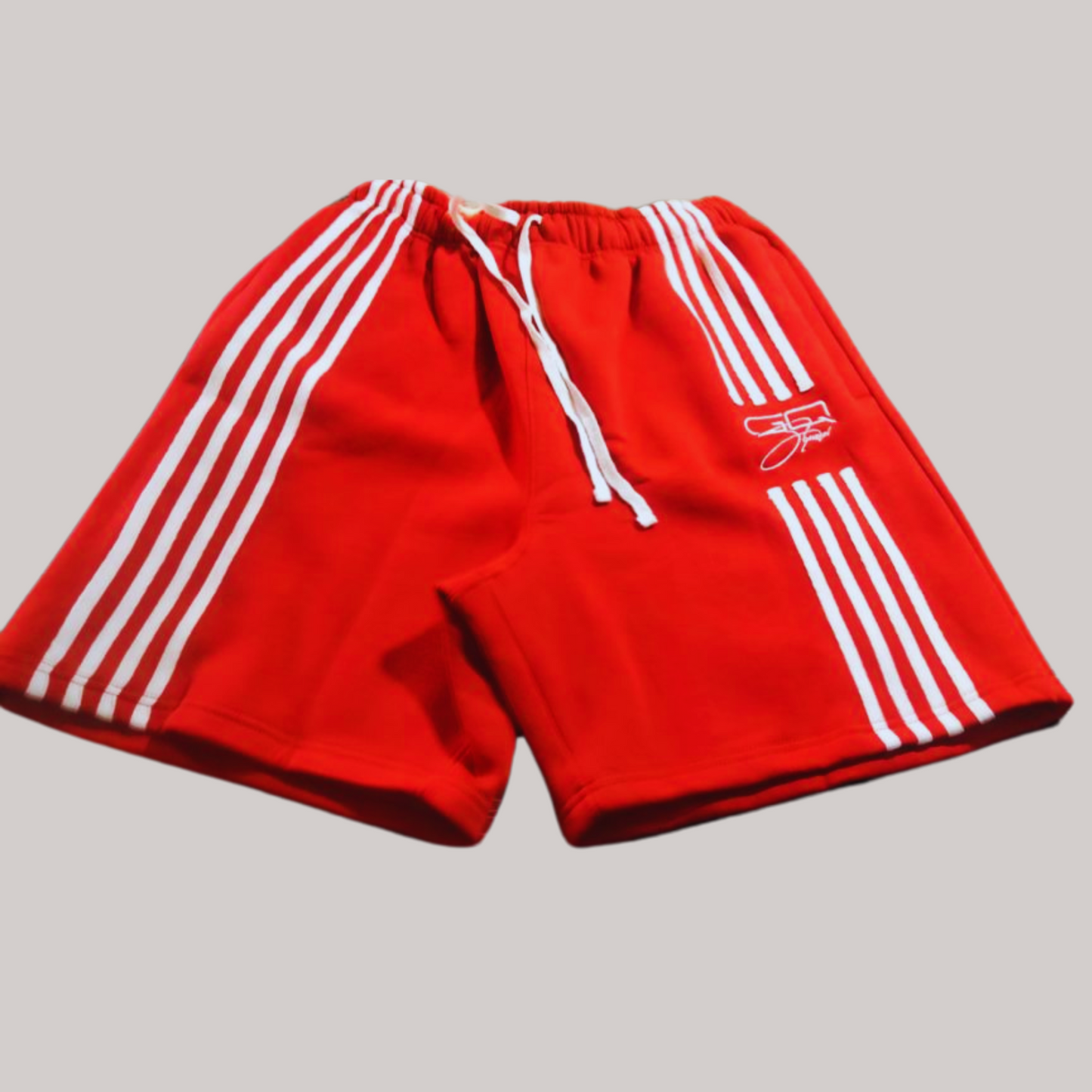 Red “take over” shorts